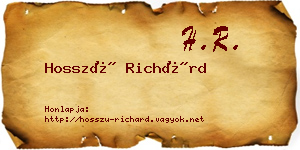 Hosszú Richárd névjegykártya