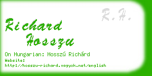 richard hosszu business card